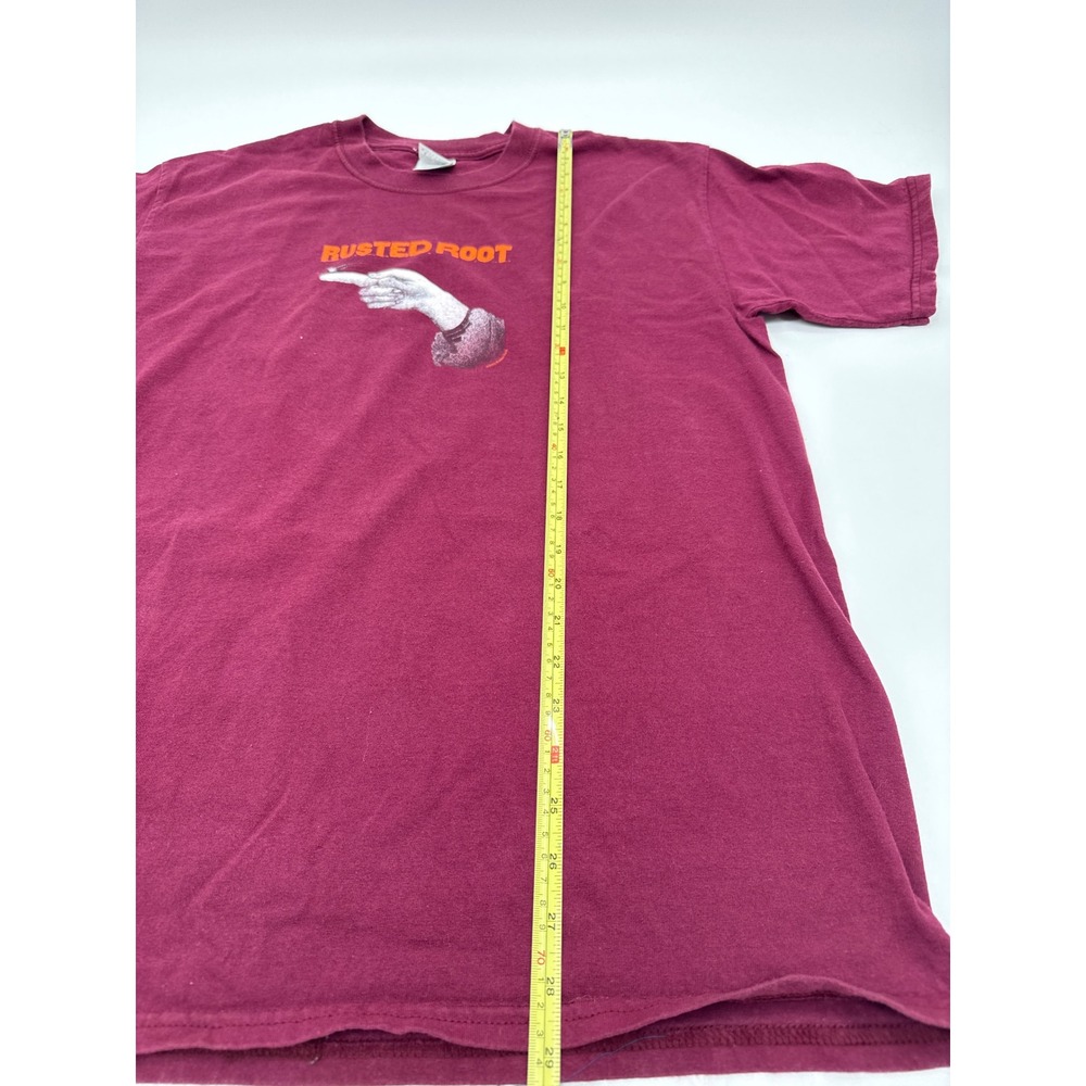 Vintage 2002 Rusted Root Band T-Shirt Maroon‎ Gildan Ultra Cotton Large - Picture 9 of 11
